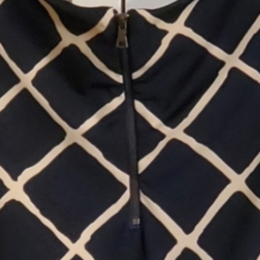 NWOT roz&ALI Navy & Cream Pattern, fabric with Stretch, no need to iron… - Picture 3 of 4